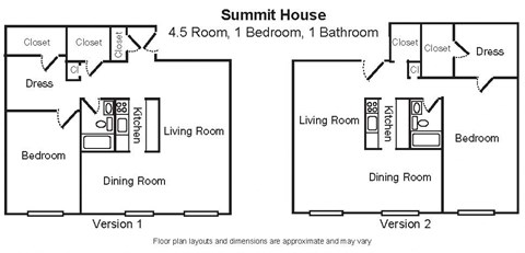 Floor plan for 1 bed, 1 bath